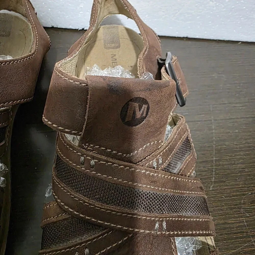 Merrell Espresso J62213 Brown Suede Leather Fisherman Sandals 9 - Picture 9 of 16